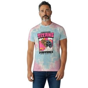 NFL Men's Light Blue Tennessee Titans Crew Neck Pullover Graphic T-Shirt Size L